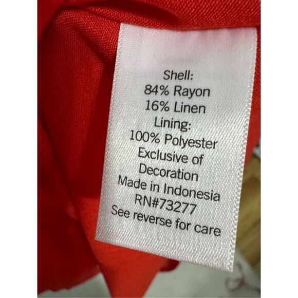 Women’s LC Lauren Conrad Tiered Red Midi Picnic Dress XXL - Picture 6 of 7